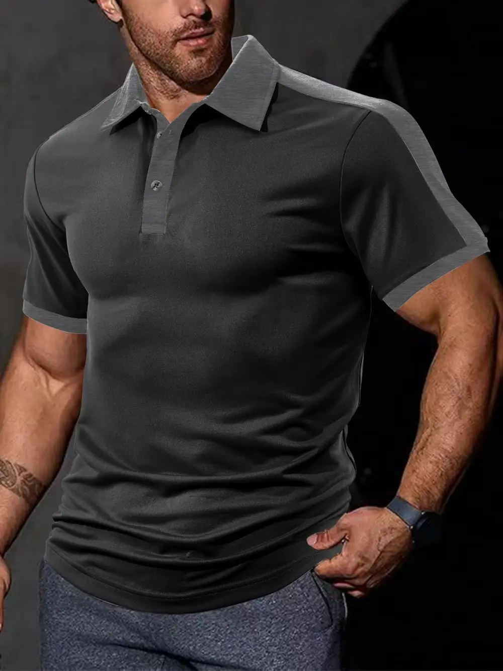 Contrast Trim Fitted Polo Shirt