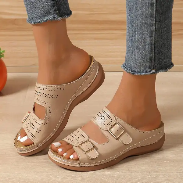 Peep Toe Wedge Sandals