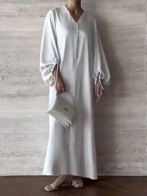 Loose Neck Shirt Maxi Dress