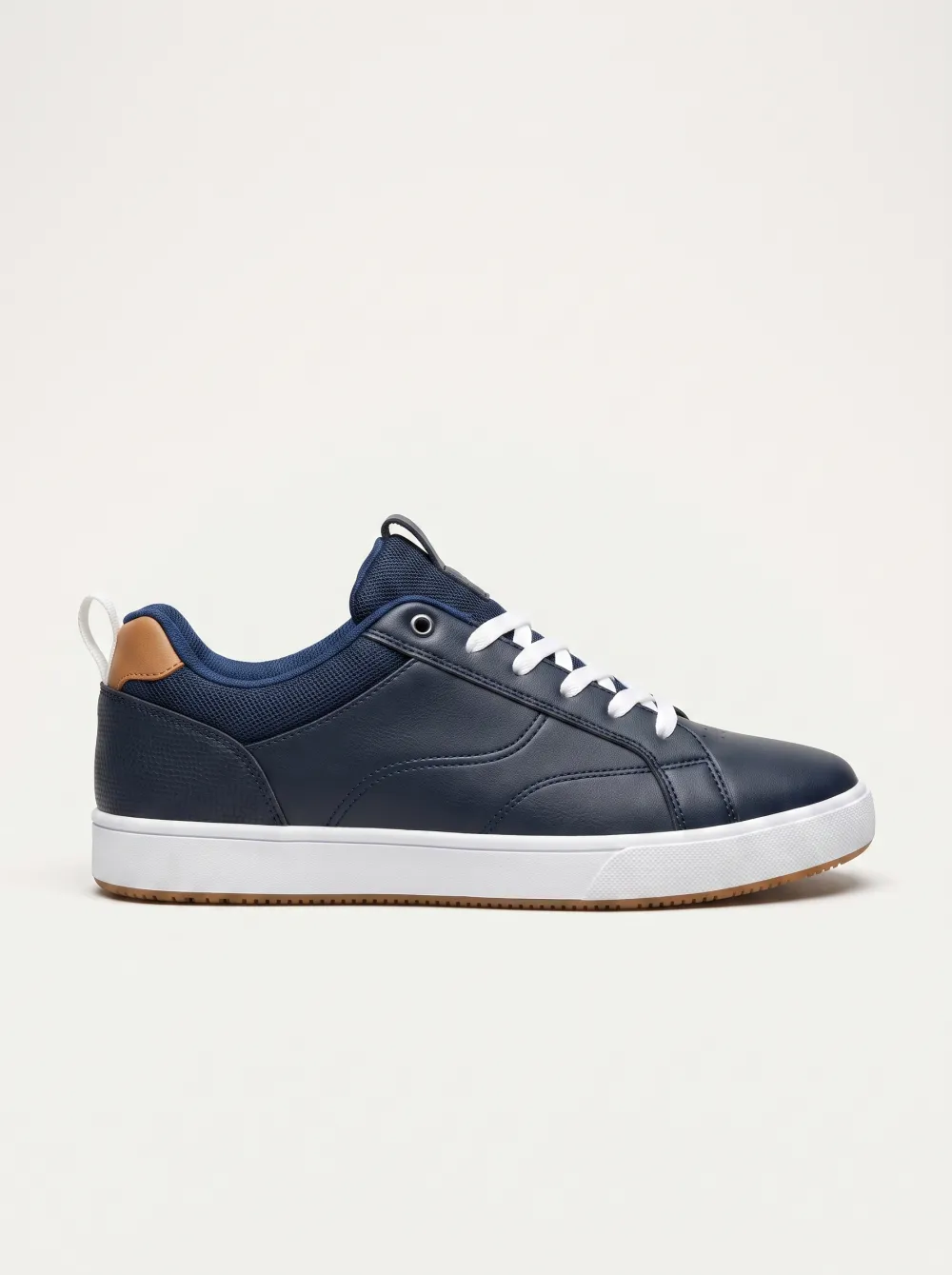 Leather-Panel Mesh-Panel Low-Top Men's Athletic Sneakers