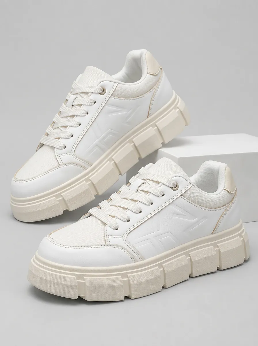 Men's Casual Minimalist Geometric Pattern Chunky Skate Shoes