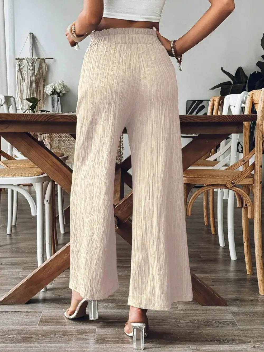 Relaxed Frill Wide Leg Pants