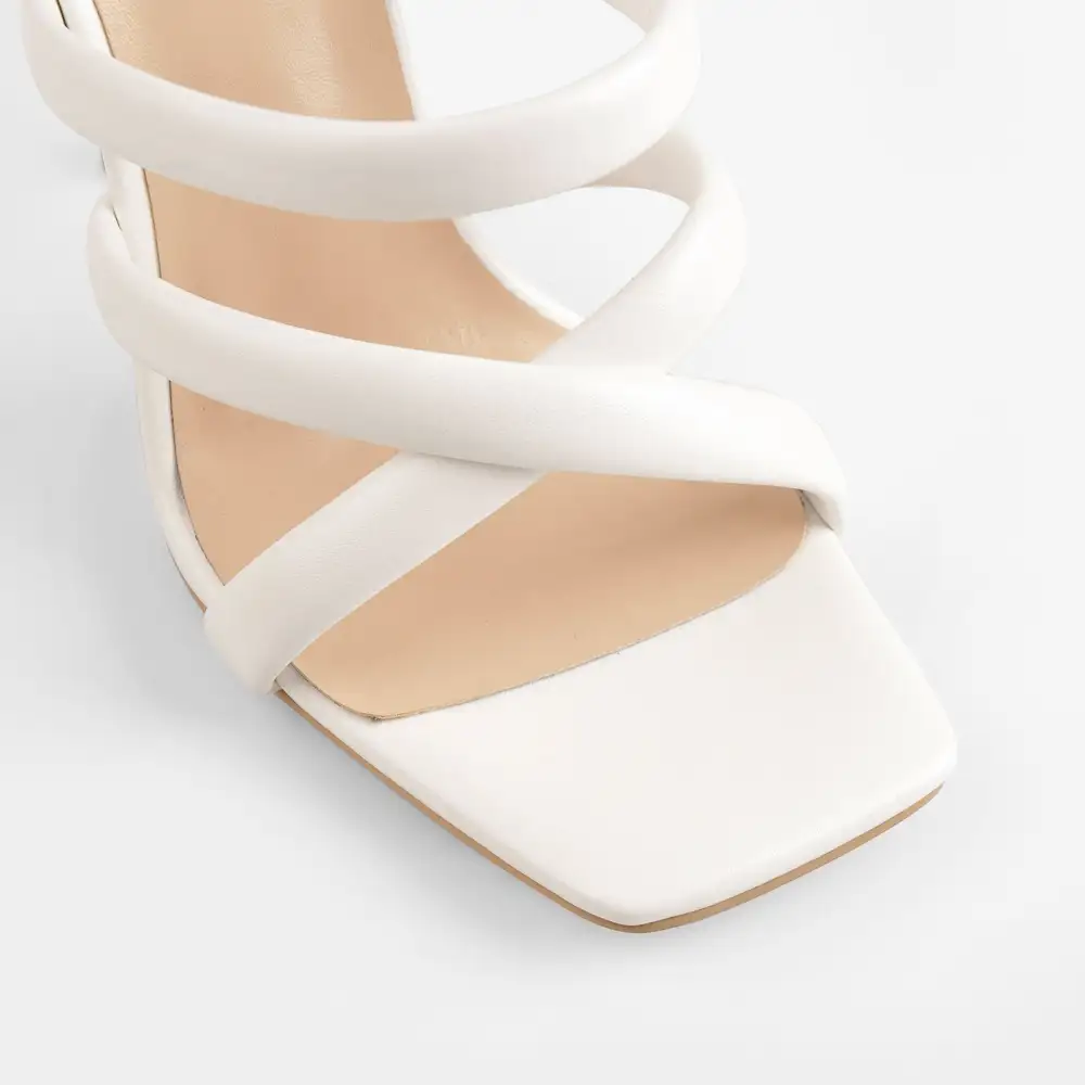 Square Toe Matte High Heel Sandals