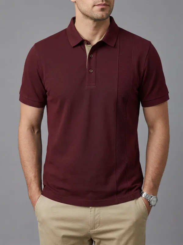 Men's Modern Comfort Contrast Collar Polo Shirt