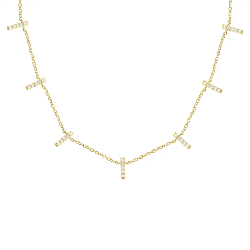 Minimal Curved Classic Diamond Necklace