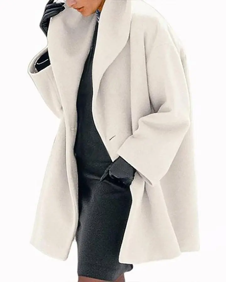 Melarey Solid One Button Loose Coat (7 Colors)