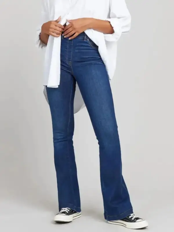 High Waisted Flared Plus Denim Jeans