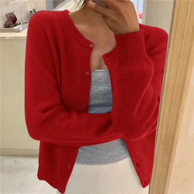 Button Up Relaxed Fit Knit Cardigan