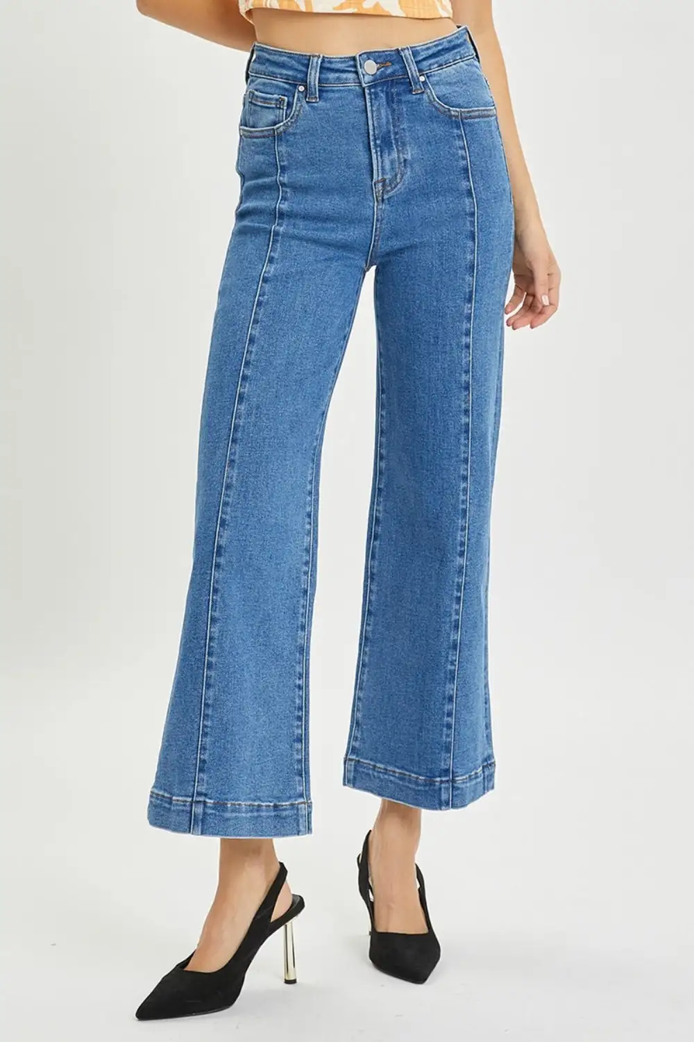 Ribbed Flowing Denim Jeans