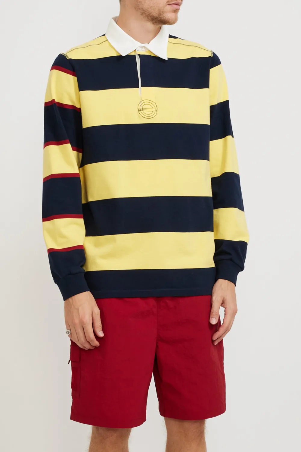Striped Logo Rugby Polo