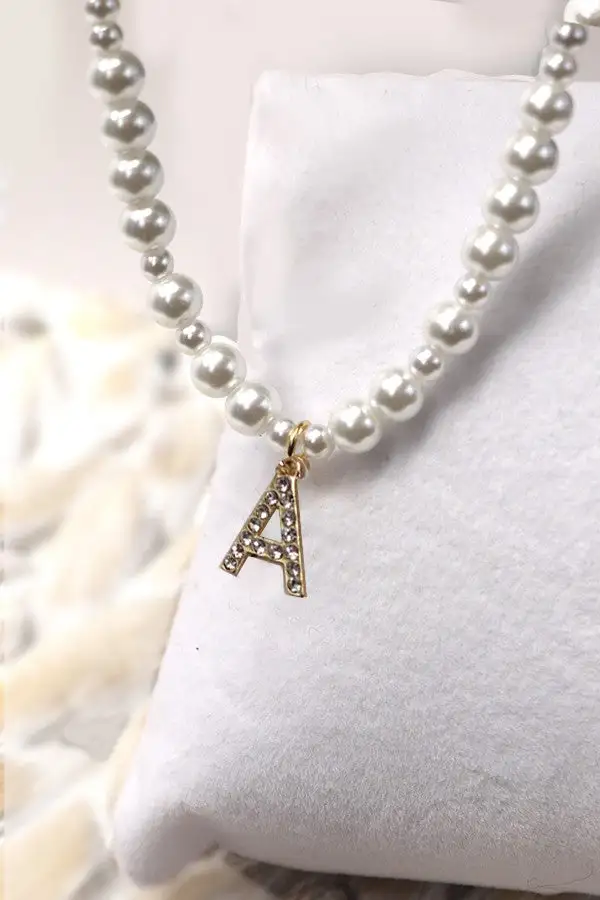 Pearl Initial Pendant Necklace