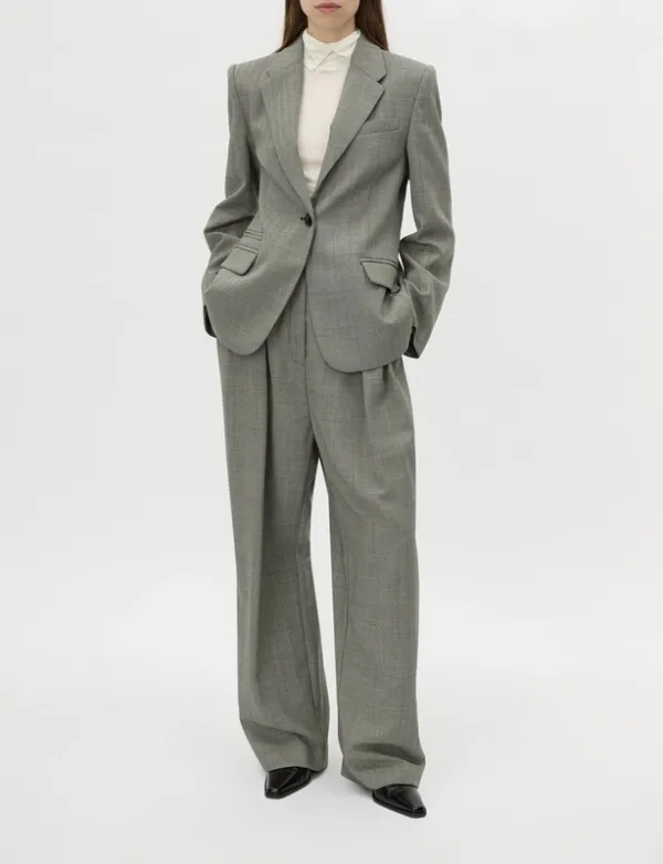 Charcoal Herringbone Blazer