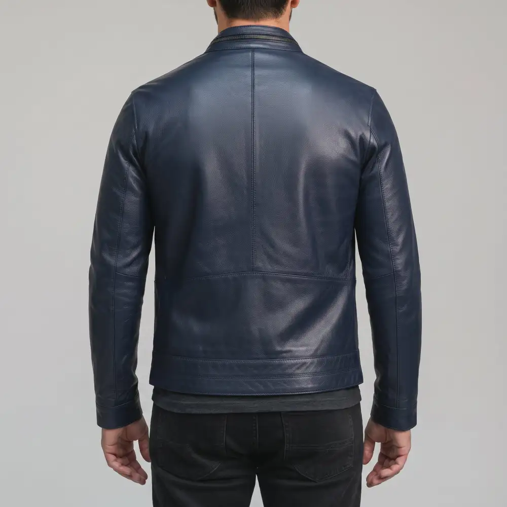 Polished Leather Biker Motorcycle Multi Pocket Jacket