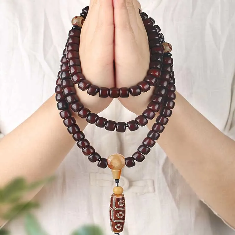 Beads Eyed Dzi Bead Eye Dzi Bead Mala Bracelet