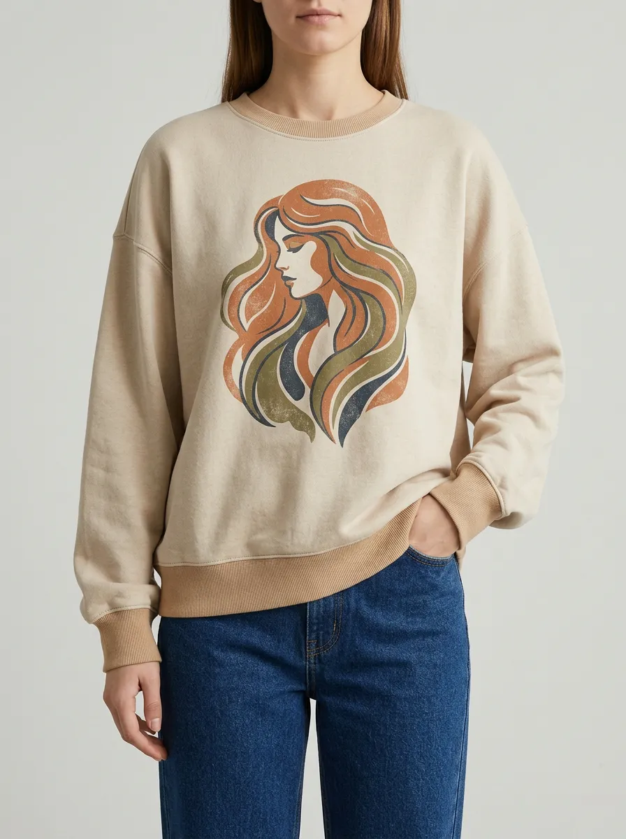 Crewneck Relaxed Casual Sweatshirt