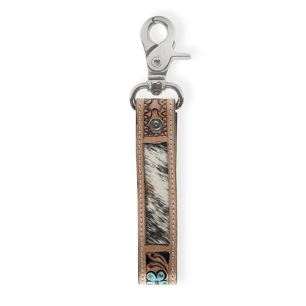 Casual Daily Hand-Tooled Leather Key Fob