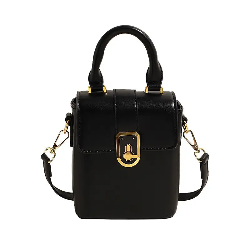 Top Handle Compact Square Crossbody Bag