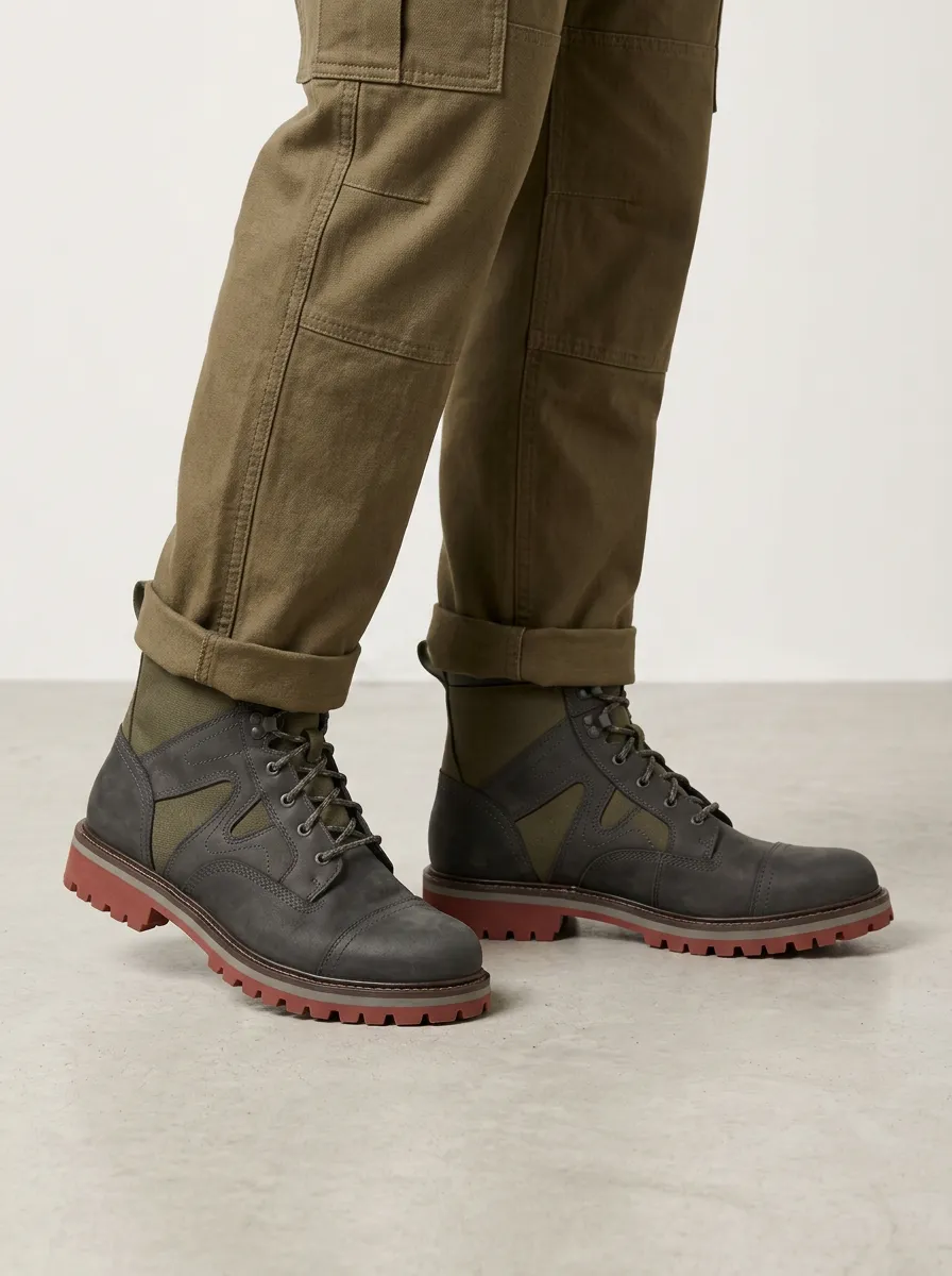 Unisex Tactical Contrast Sole Work Boots
