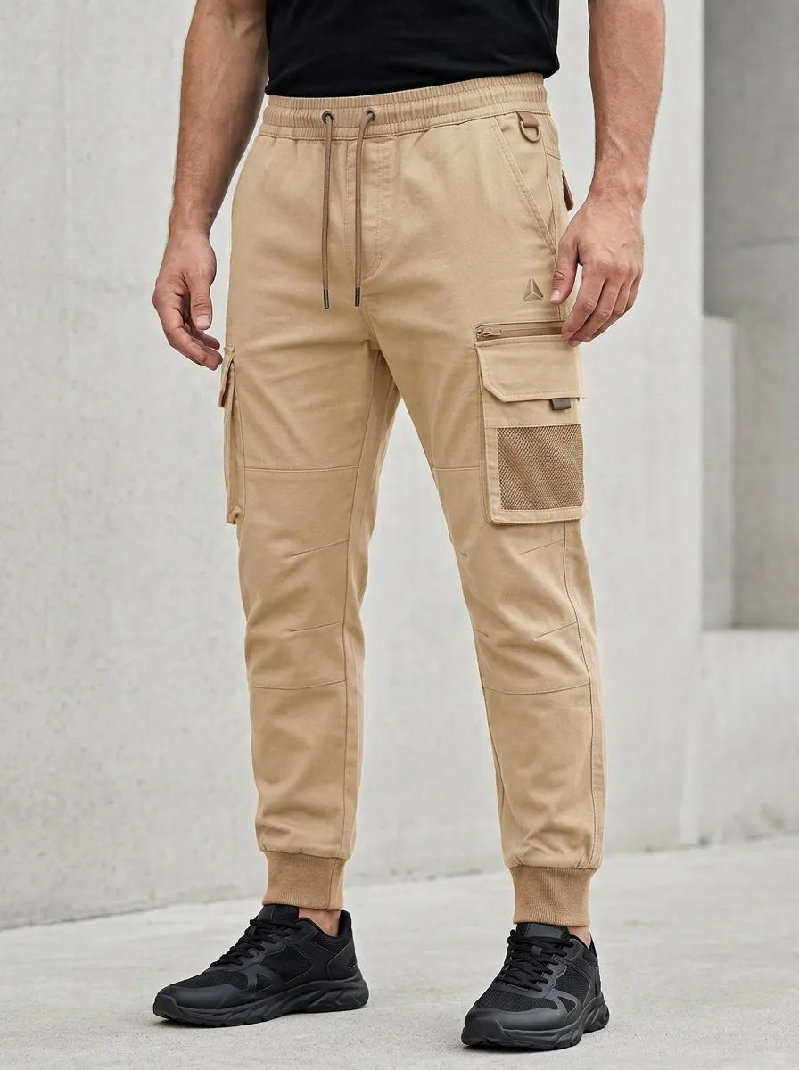 Refined Multi Pocket Finish Men's Cargo Jogger Pants