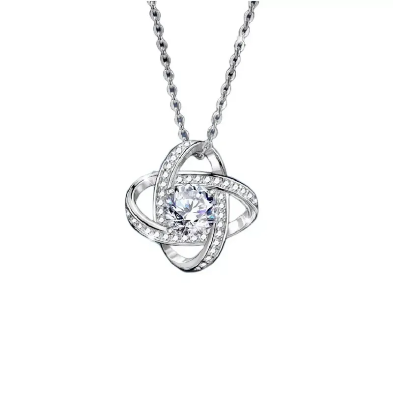 1 Carat Moissanite 925 Sterling Silver Pendant Necklace