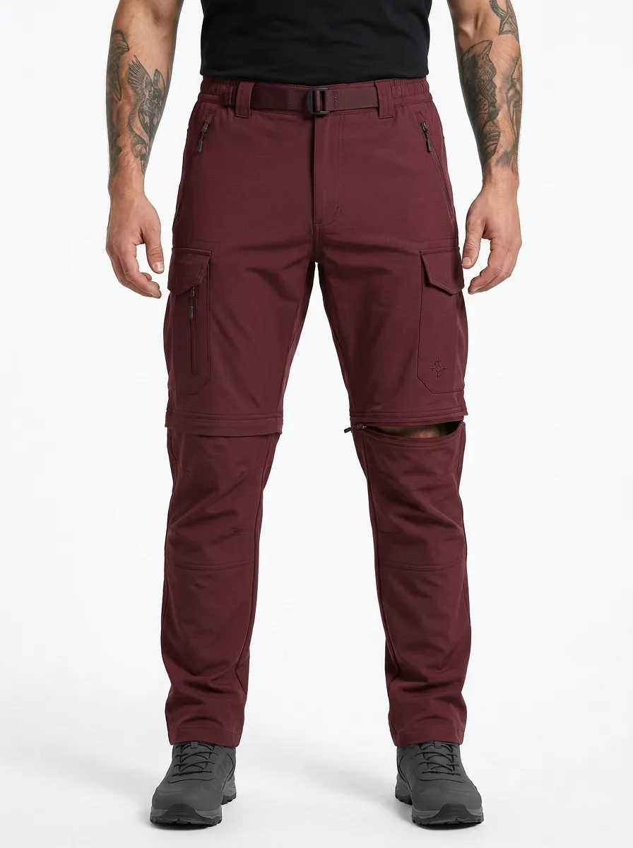 Men's Terrain Performance Compass Graphic Waterproof Zip-Off Tactical Cargo Pants