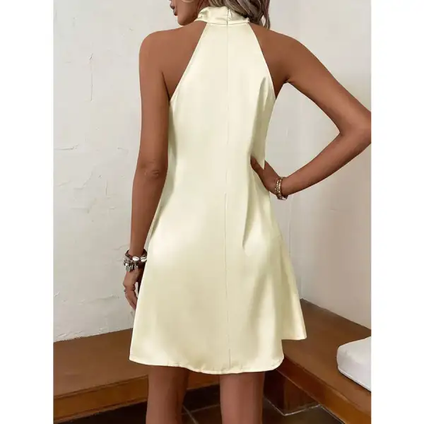 Halter Neck Satin Mini Dress