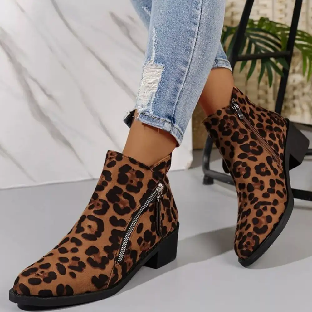 Sleek Pointed Toe Block Heel Boots