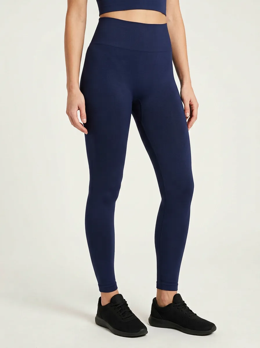 Women's Supportive-Fit Ankle-Length Seamless High-Rise Leggings