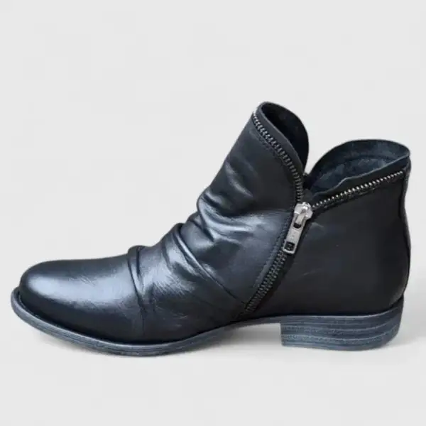 Side Zip Lace Up Ankle Boots