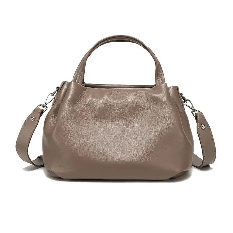 Minimalist Taupe Slouchy Satchel Bag