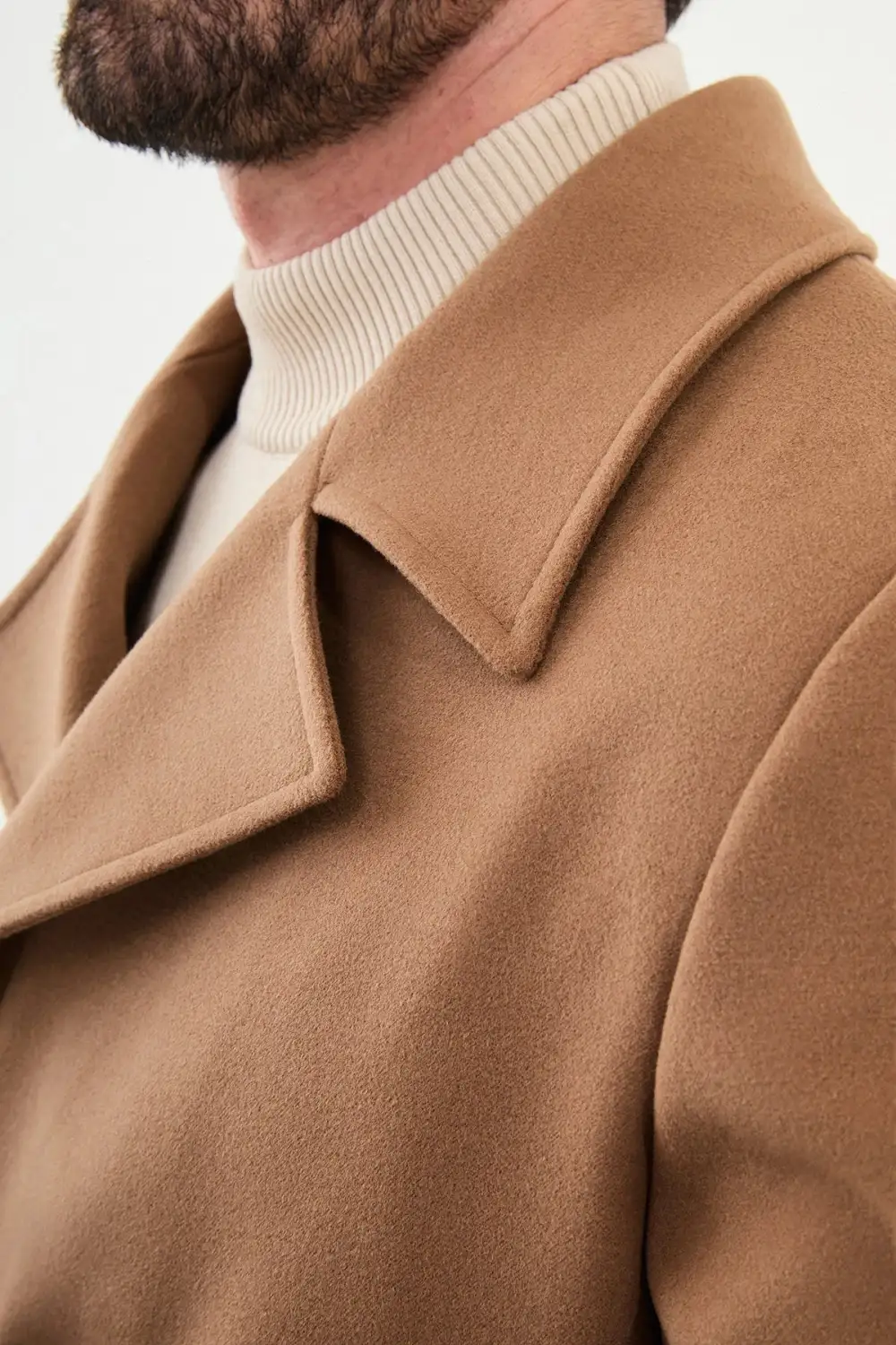 Modern Slim Fit Wool Longline Long Coat
