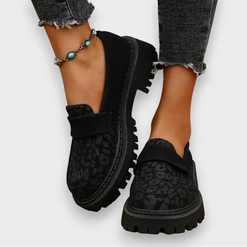 Leather Patent Platform Ankle Boots