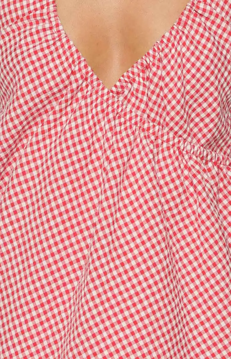 Halter Neck Gingham Wrap Mini Dress