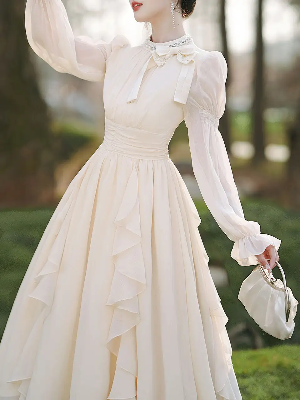 Bow Wedding Romantic Maxi Dress