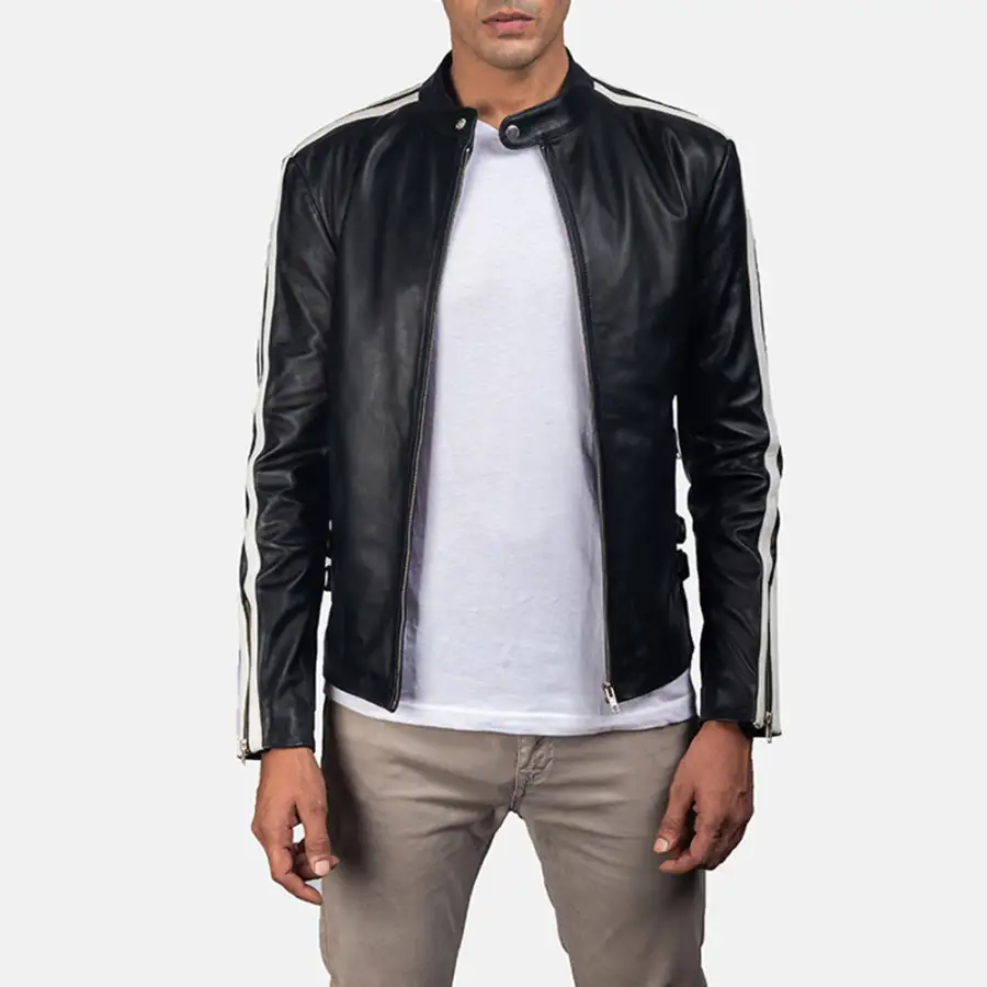 Men's Classic Workwear Biker Leather Jacket