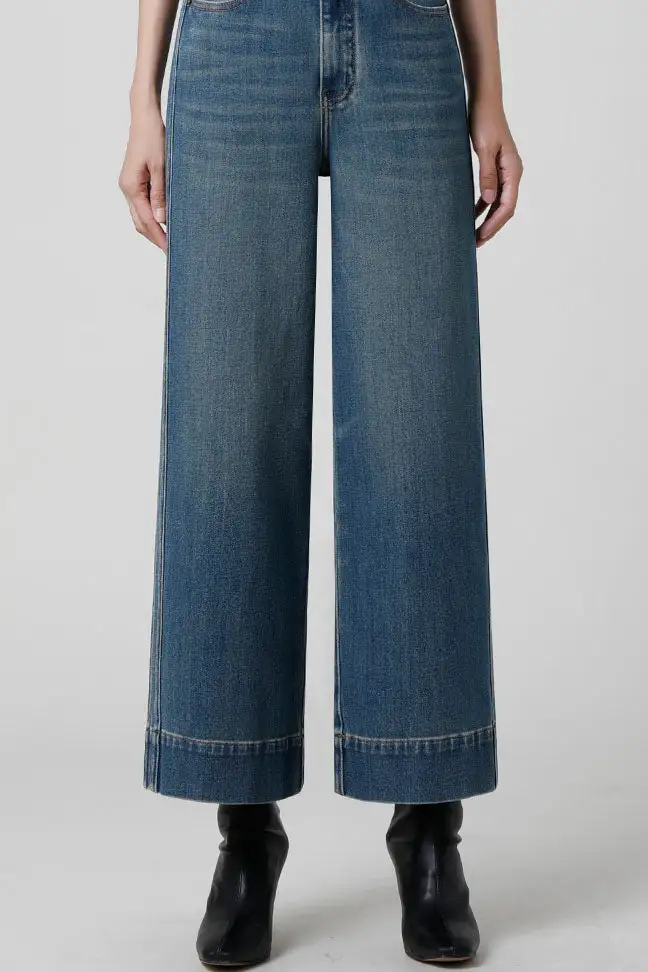 Wide-Leg Classic-Fit Denim Jeans