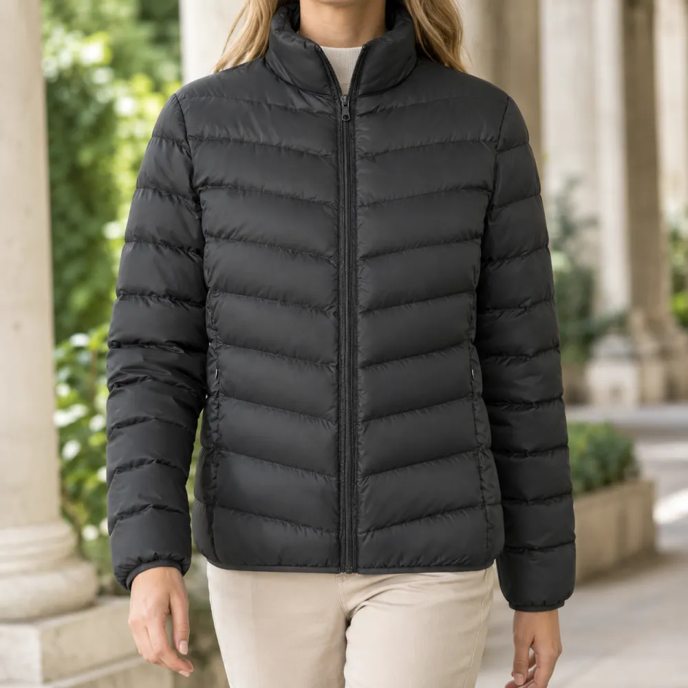 Stand Collar Quilted Jacket