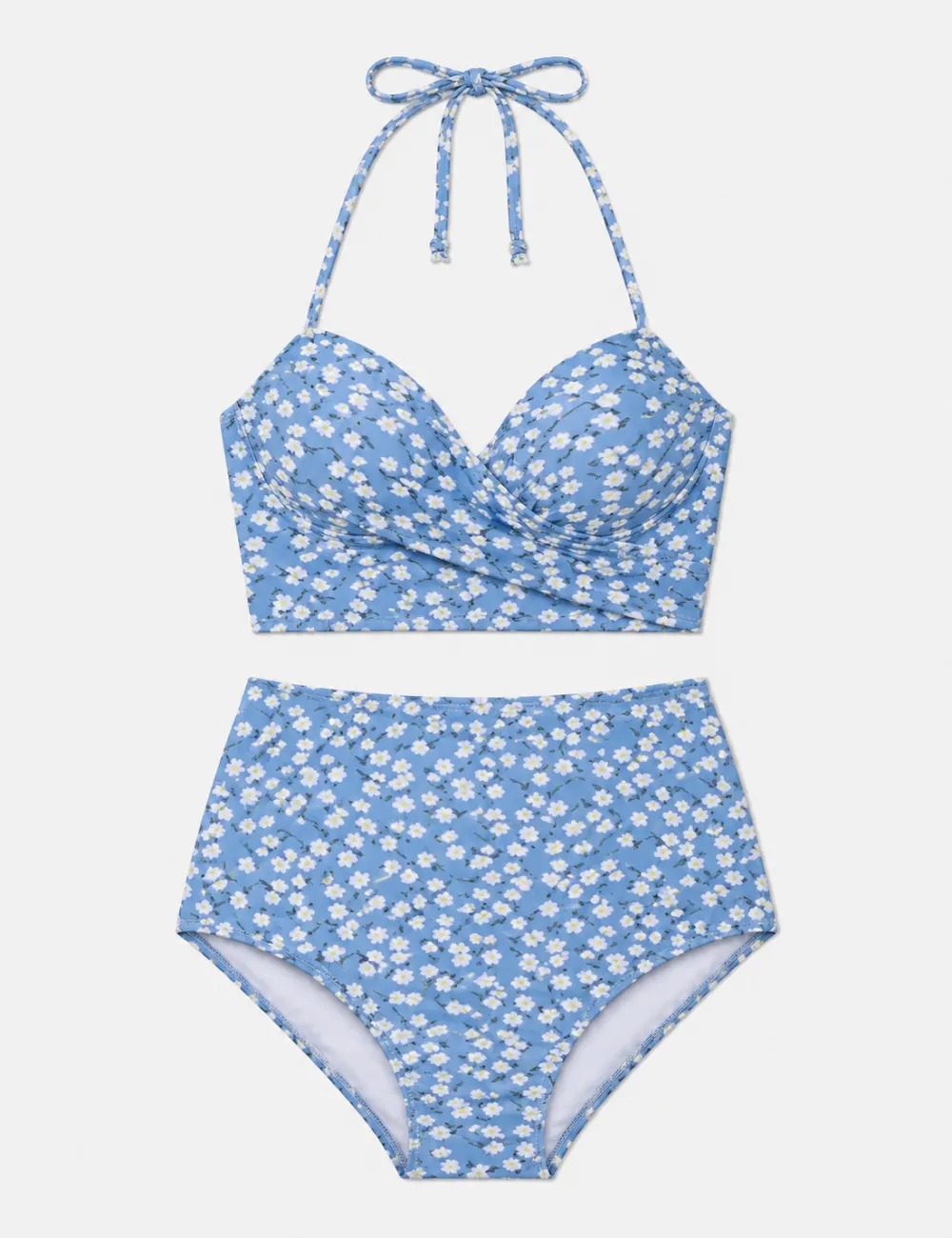 Daisy Halter High Waist Bikini Set