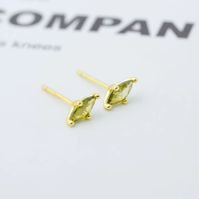 18K Gold-Plated Zircon Geometric Earrings