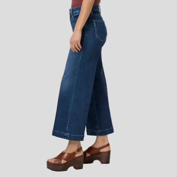 Relaxed Wide-Leg Ankle-Length High-Waist Women's Jeans