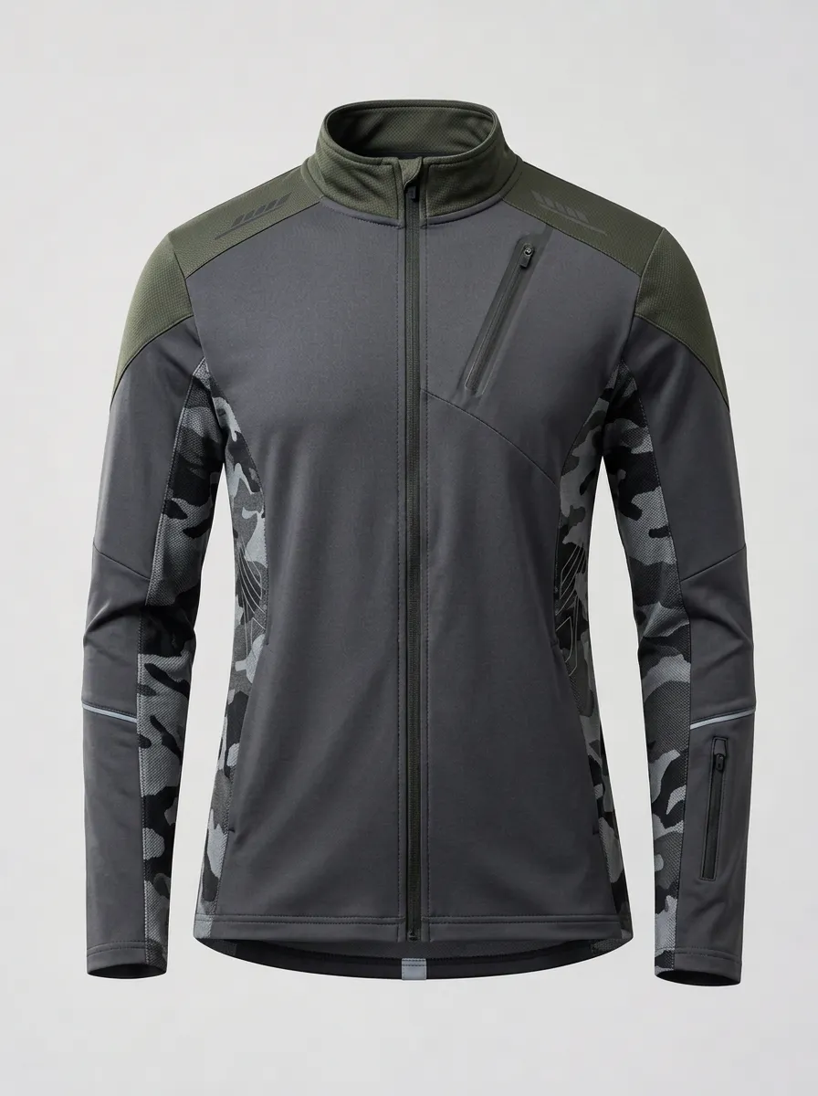 Men's Sportswear Camouflage Printed Zip-Up Jacket