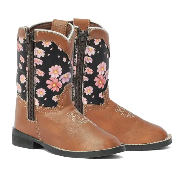 Structured Men's Denim Boots With Round Toe