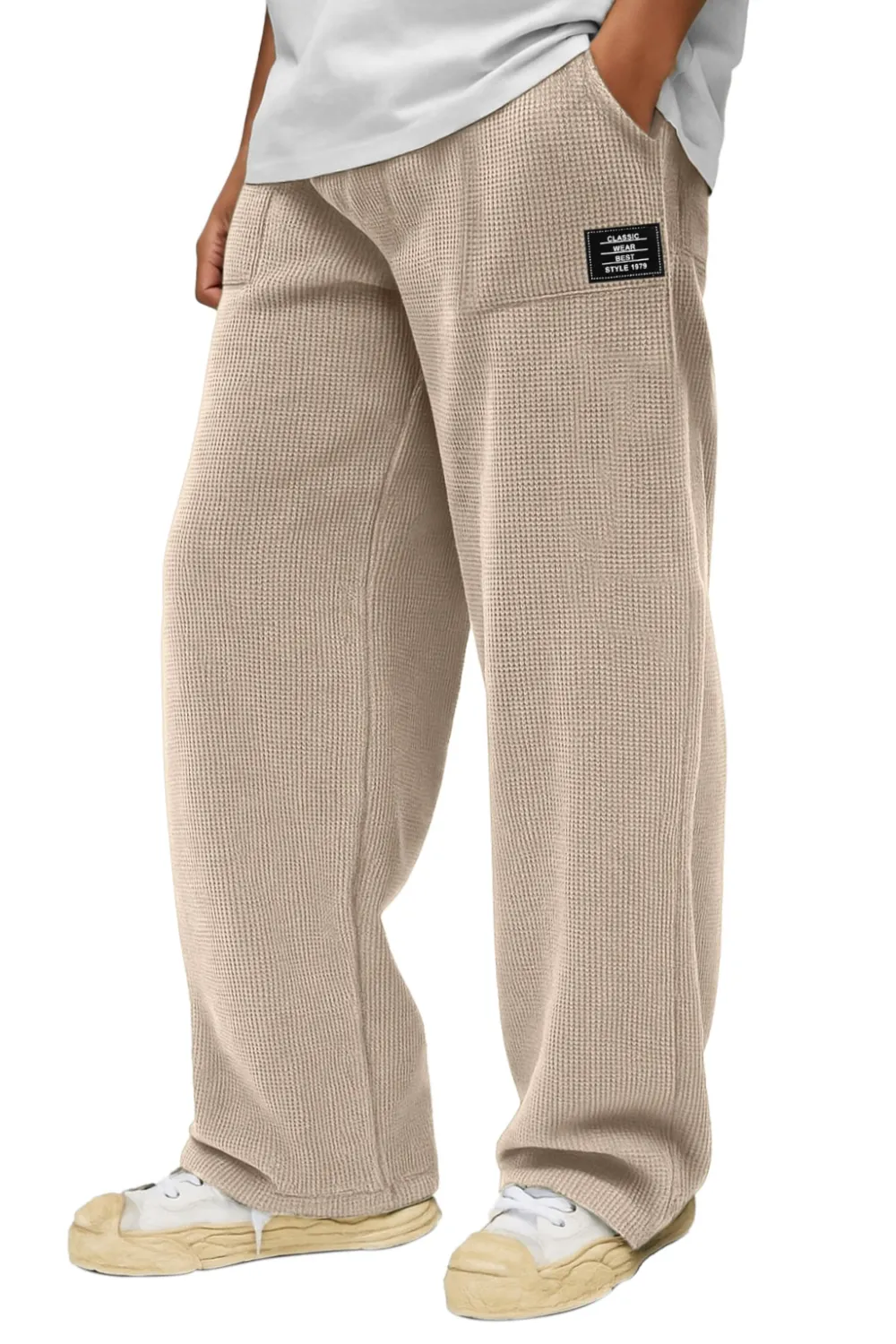 Textured Knit Pocket Relaxed Pants