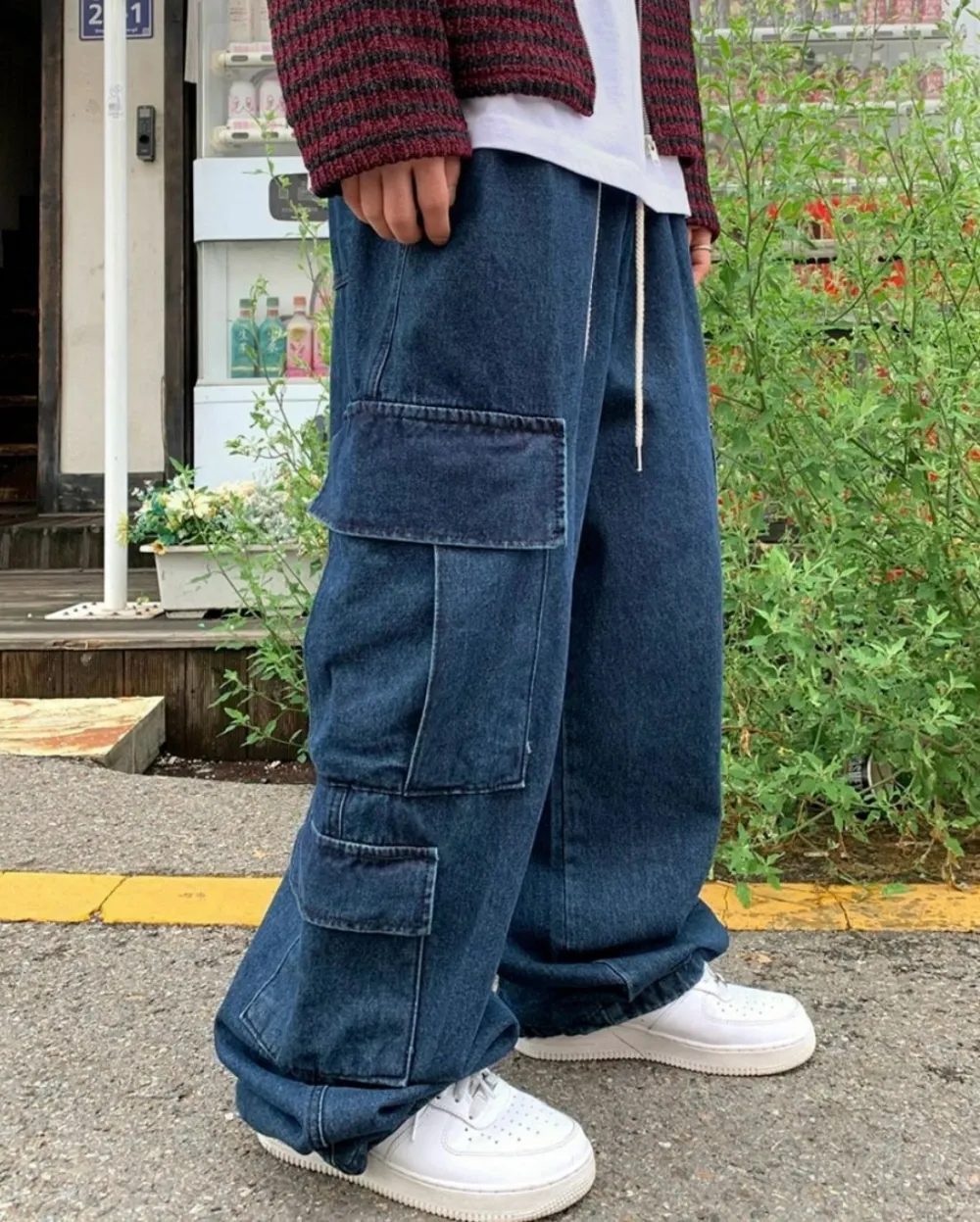 Denim Relaxed Cargo Pants