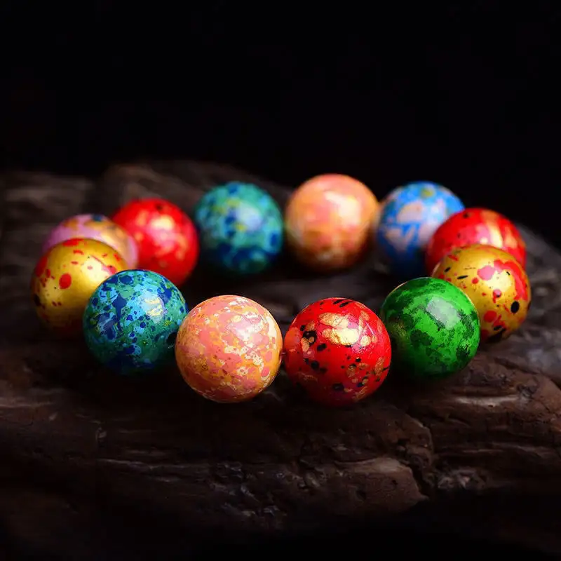 Lacquer Craft Sandalwood Single Wrap Beaded Bracelet