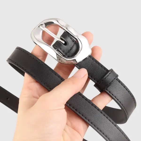 Detailed Statement Buckle Dress Belt