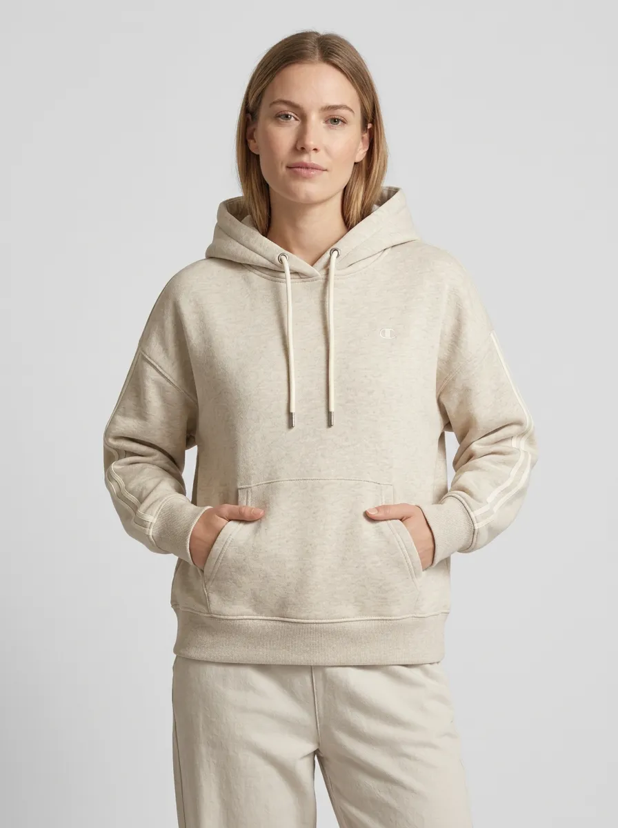 Women's Striped-Sleeve Casual Hoodie