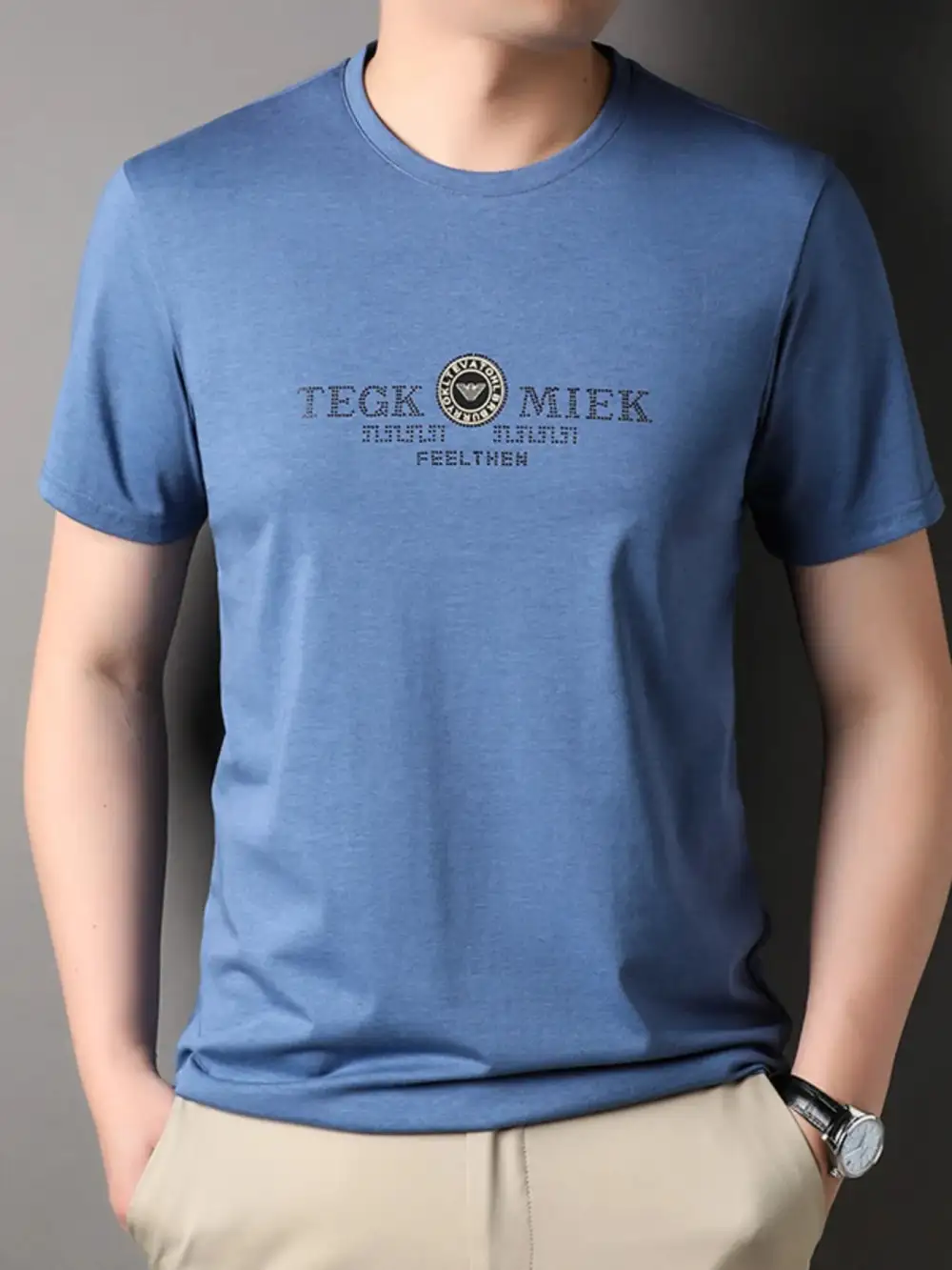 Ribbed Crew Neck Short Sleeve Tee