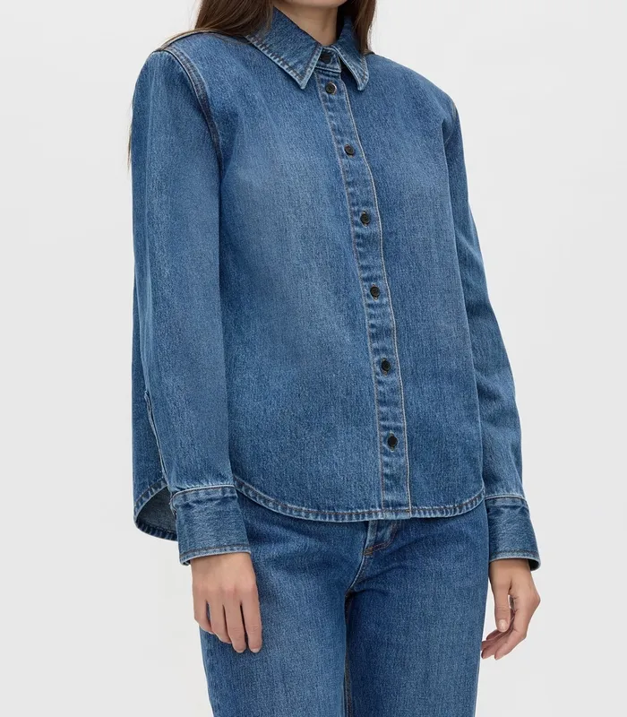 Dark Blue Denim Classic Fit Shirt