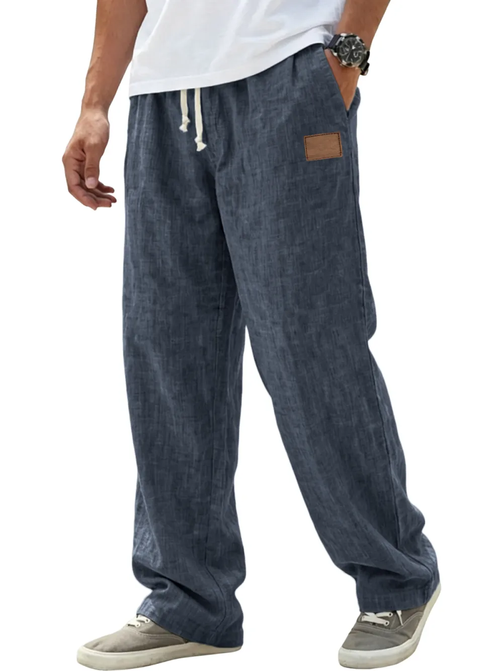 Linen Blend Relaxed Fit Trousers
